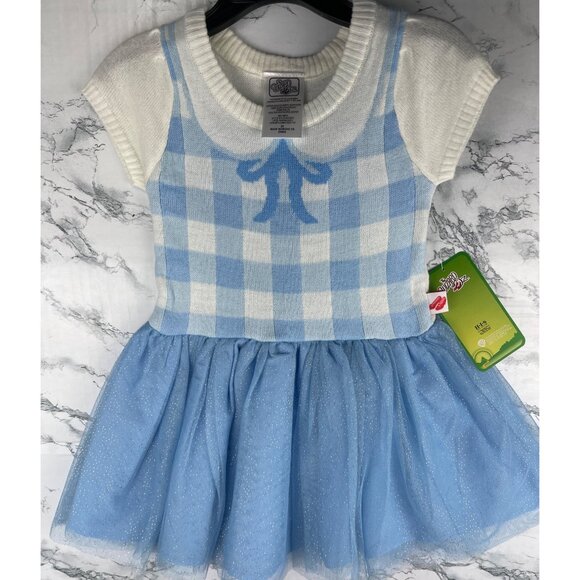 The Wizard Of Oz Dorothy Cosplay Dress 2T White & Blue Acrylic/Polyester - Picture 1 of 9